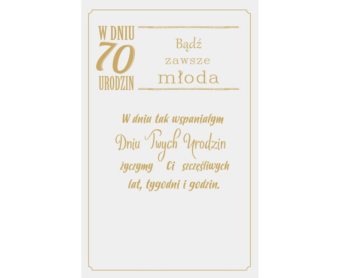 70th Birthday Card, Woman with a bouquet of flowers, 13x20,5 cm